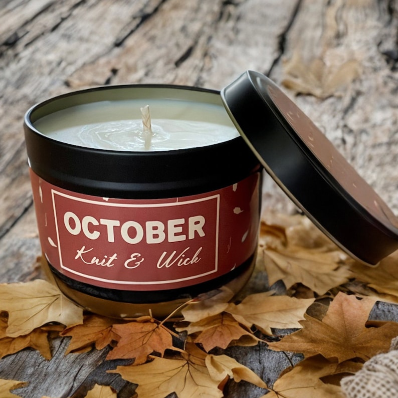 October, 8 ounce Soy Wax Candle image 1