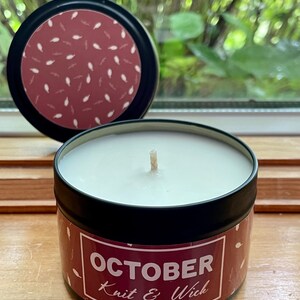 October, 8 ounce Soy Wax Candle image 4