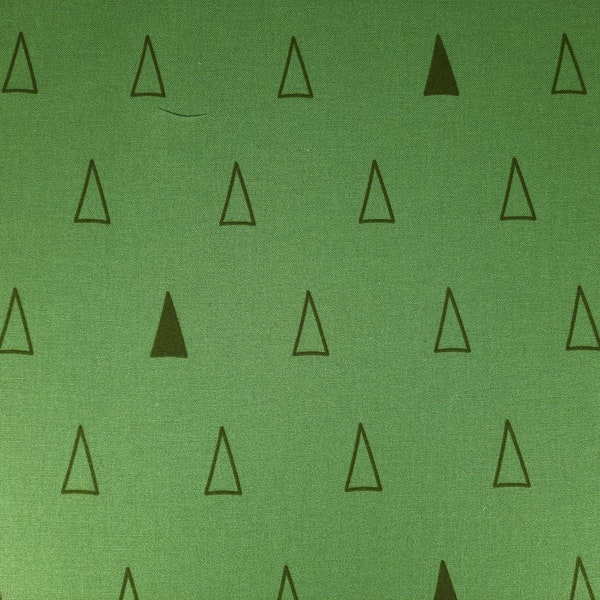Dekostoff "Tannenwald" Halbpanama Baumwolle, grafisches Muster grün-oliv