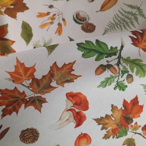Dekostoff "Goldener Herbst" Leinenoptik, Herbstmotiv