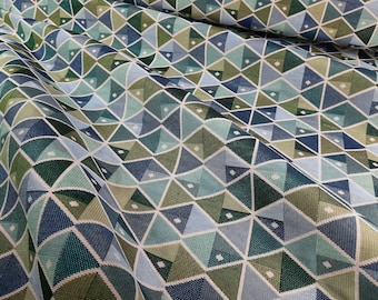 Gobelin fabric "Rhombus" geometric pattern, upholstery fabric, decorative fabric, furniture fabric diamond green