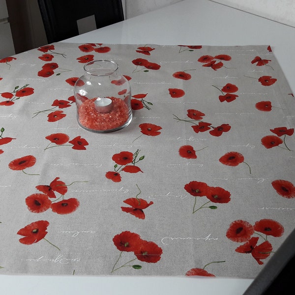 Mitteldecke "Mohn", Mischgewebe