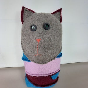 Lustige Patchwork-Katze aus Walkloden, Primitive