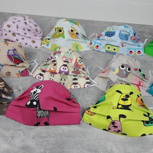 Wende-Mundschutzmaske  für Kinder und Erwachsenen, Tiermuster, Kindermuster, div. Muster und Größen, Begrenzte Menge