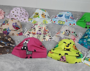 Wende-Mundschutzmaske  für Kinder und Erwachsenen, Tiermuster, Kindermuster, div. Muster und Größen, Begrenzte Menge