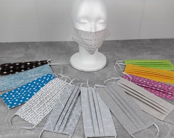 Mouthmasks for students and adults, makeshift masks div sizes, patterns and colors