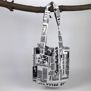 STOFFTASCHE  "ZEITUNG-MUSTER" faltbar