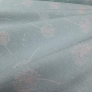 Decoratieve stof "Paardenbloemen" lichtblauw-wit, stofmix, bloemenpatroon, pastelkleur