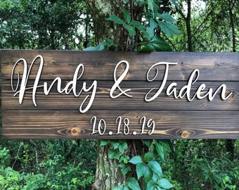 Custom Pallet Wood Sign | First Name Sign | 3D Wood Sign | Established Sign | Gift For Couples | Anniversary Gift | Relationship Wood Sign