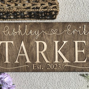 3D Custom Wooden Sign | Personalized Wedding Gift | Wedding Present | 3D Last Name Est Sign | Couple Gift | Family Name Sign | Anniversary