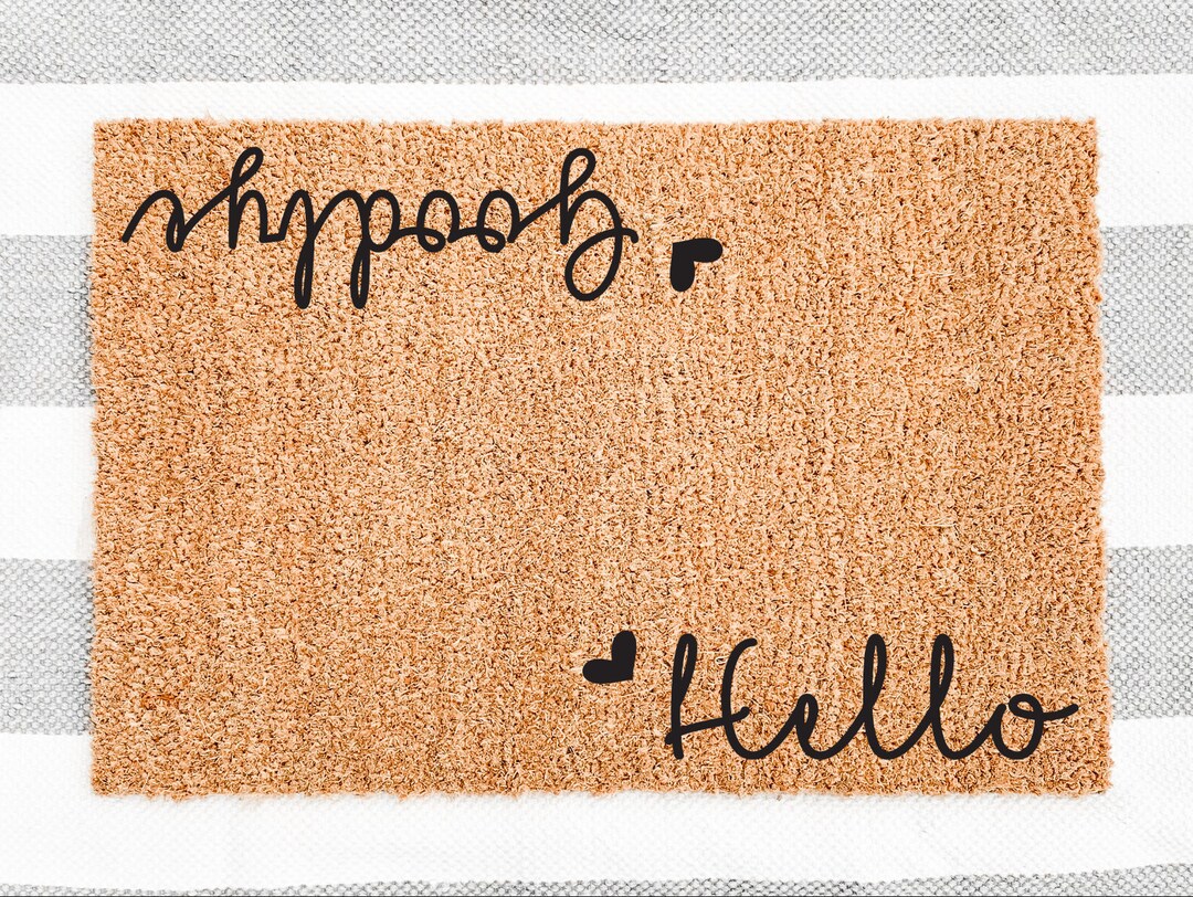 Goodbye Mat Welcome Doormat | Housewarming Gift | Custom Doormat | Personalized ...