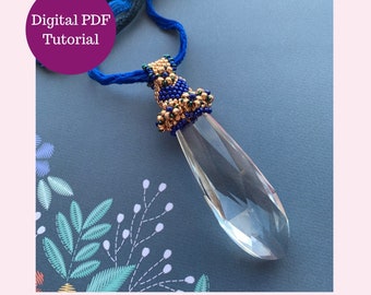 Crystal Flora Pendant Digital Tutorial | Learn to Bead a Necklace | Beaded Pendant Pattern