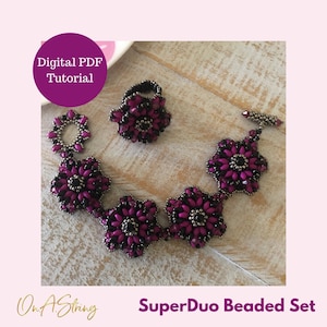SuperDuo Beads Perlenanleitung: Ring, Armband, Ohrringe (PDF-Muster)