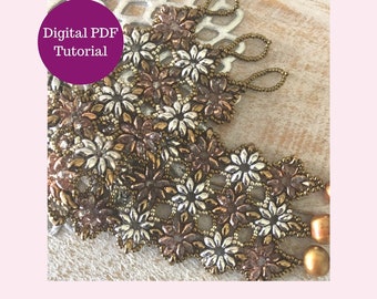 SuperDuo Perlen-Manschettenarmband Anleitung: DIY-Muster (PDF-Download