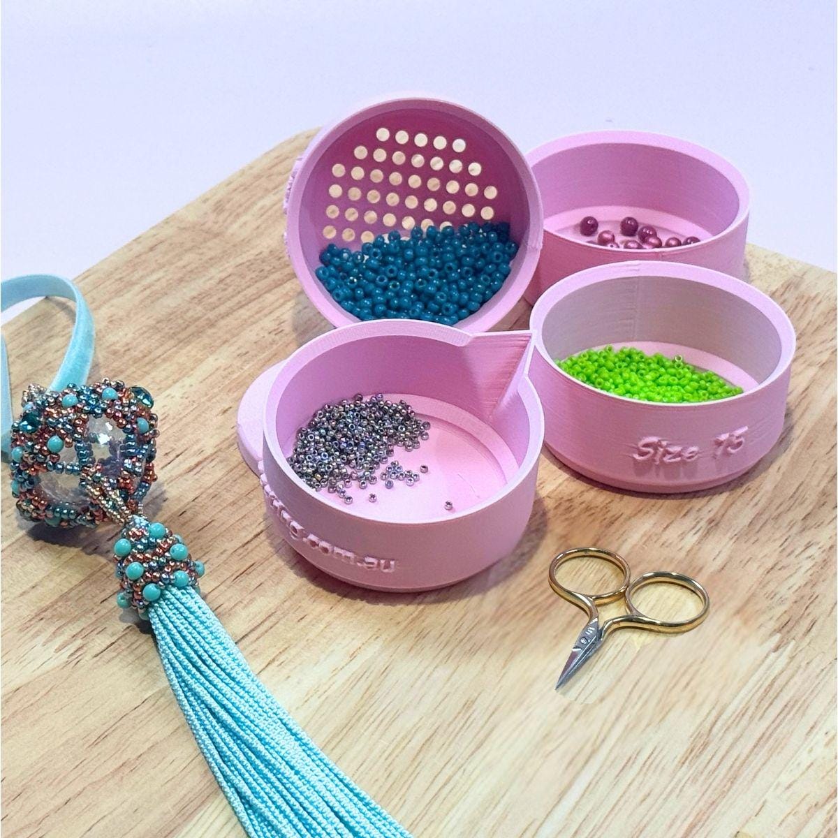 シードビーズソーター：3サイズオーガナイザー＆ツール、PLA 