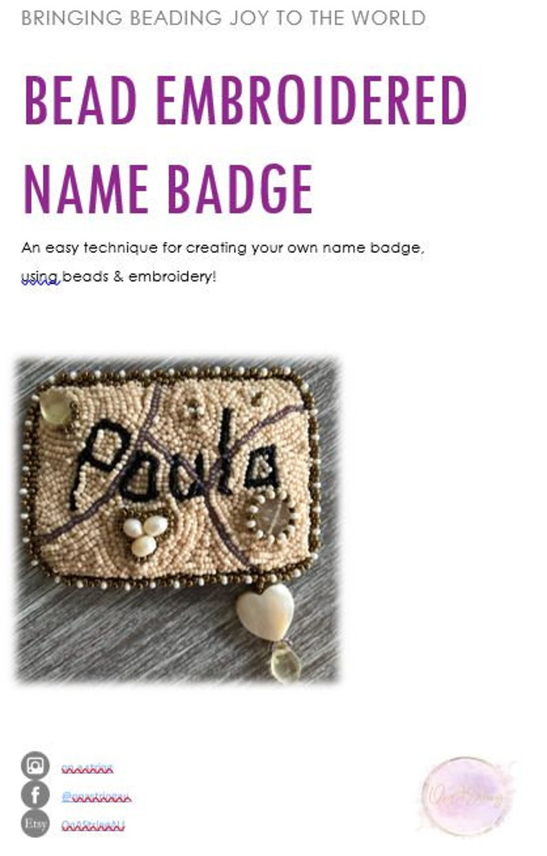 Beading Tutorial for Name Badge Learn Bead Weaving DIY Etsy