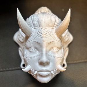 Hannya Namanari wall mask -3D printed - wall décor for house -Japanese folklore -tattoo - Halloween decore- wall art