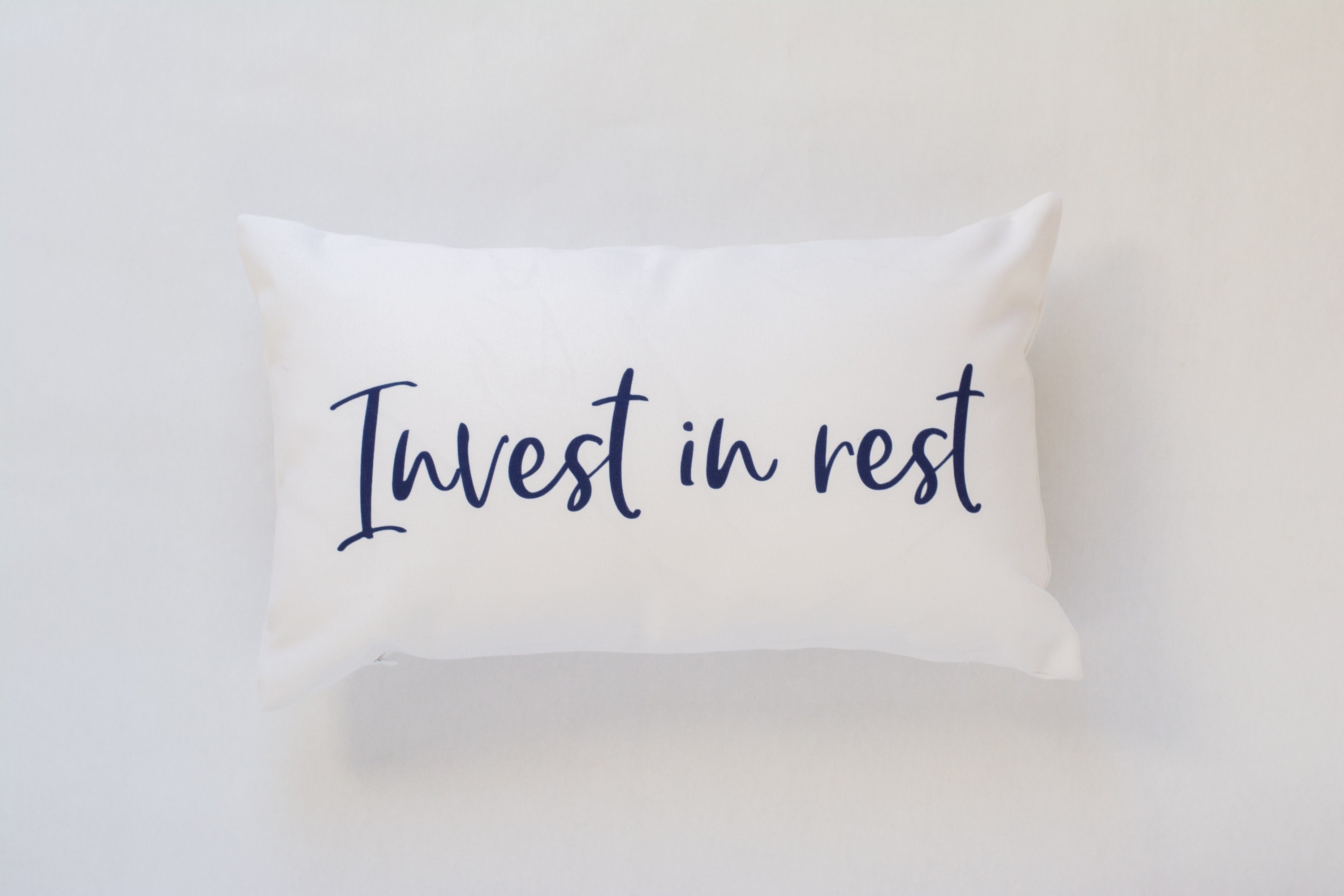 Invest in Rest Lumbar Pillow Calligraphy Etsy