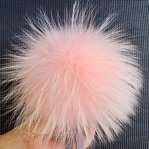 Pink Cashmere Blended French Beret with Raccoon Fur Pom Hat Genuine Fur Pom Cashmere Beret - Pink | Mercari main image 4