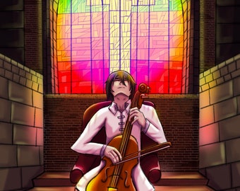 Impresión de arte de violonchelo Fyodor