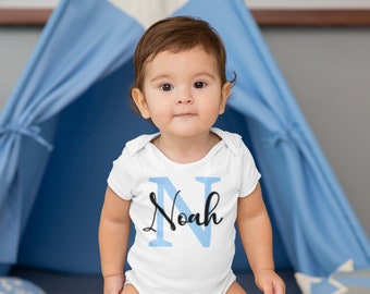 Personalized Name Baby Boy Onesie®. Personalized Boy Name Onesie®. Custom Baby Boy, Name Onesie®