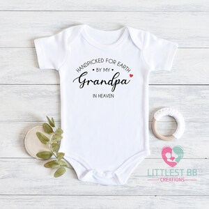 Grandpa in Heaven Onesie® - Handpicked For Earth Baby Onesie® - Handpicked By My Grandpa Onesie® - Baby Shower Gift - Unisex Baby Clothes