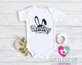 Hunting Season Onesie® - Cute Baby Boy Easter Onesie® - Easter Baby Onesie® - Easter Baby Gift - Easter Egg Hunt Shirt