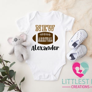 Football Announcement Onesie® - Cute Baby Onesie® - Football - Sports Onesie® - First Football Season Outfit - Super Bowl Baby Onesie®