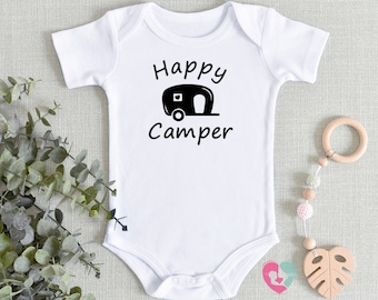 Happy Camper Baby Onesie® - Camping Baby Onesie® - Little Camper Baby - Adventure Onesie® - Hiking Baby Onesie®