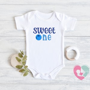 Sweet One Onesie® Bodysuit. Blueberry Birthday Bodysuit. Berry First Birthday. Blueberry Onesie® Unisex Bodysuit.