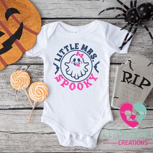 Little Mrs Spooky Onesie® - Fall Baby Onesie® - Cute Fall Onesie® - Cute Ghost Baby Onesies® - Spooky Onesie®