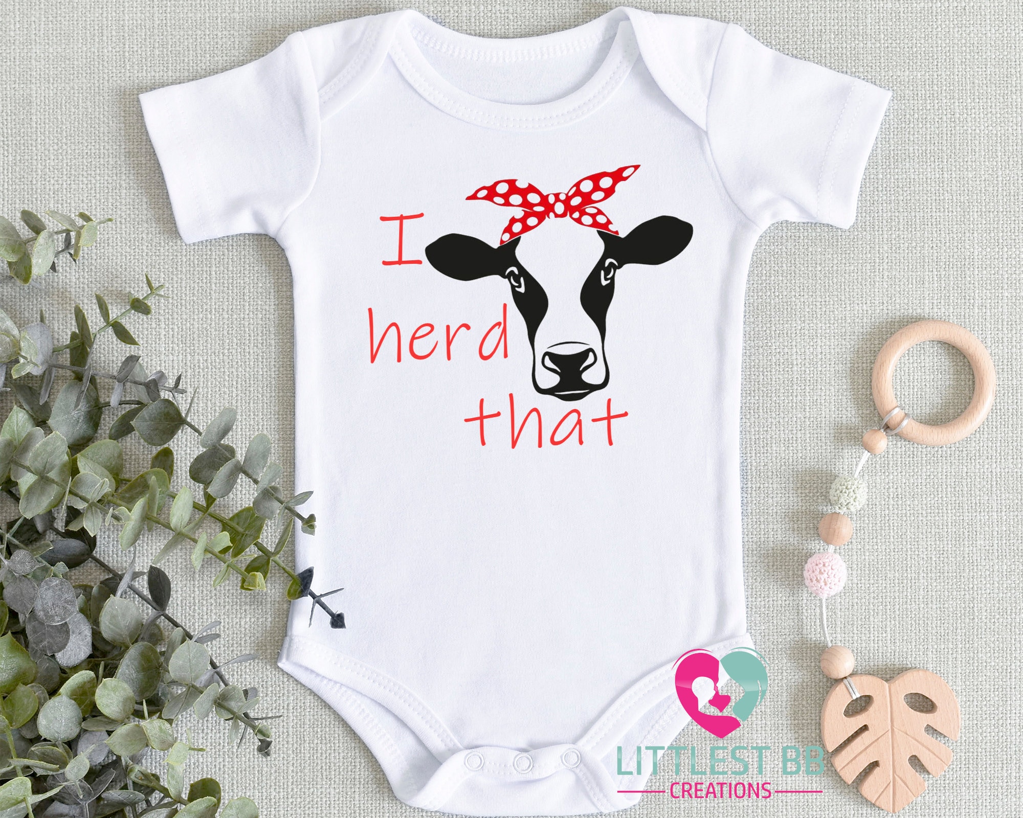 Baby Sublimated Onesie With New To The Herd Calf On It