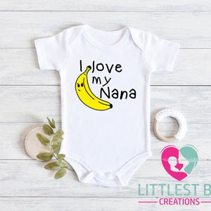 I love My Nana Onesie® - Grandma Baby Onesie® - Grandma to be reveal Onesie® - Cute Baby Onesie® - Baby Shower Gift from Nana