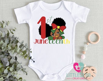 Juneteenth Baby Girl Onesie® - Cute Black African American kids- Juneteenth African Colors -  Know Your History African American Onesie®