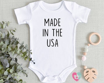 Made In The USA Onesie®- Cute Fourth of July Baby Onesie®- Independence Day Bodysuit - 4th of July Onesie®