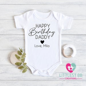 Happy Birthday Daddy Onesie – Personalized Baby Gift from Baby