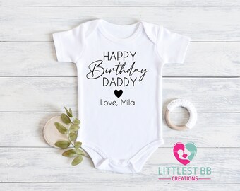 Happy Birthday Daddy Onesie – Personalized Baby Gift from Baby