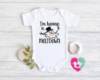 Details about / Christmas Hugs Snowman Baby Infant Bodysuit