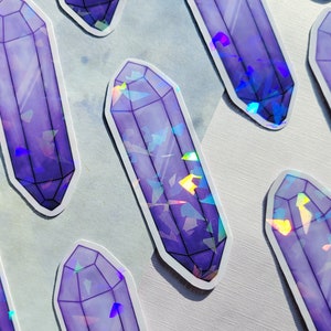 Amethyst Holographic 3.25 inch Vinyl Sticker - Crystal Sticker