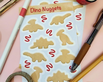 Dino Nuggets 4"x6" Vinyl Sticker Sheet