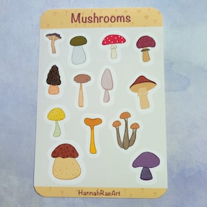 Mushroom 4&quot;x6&quot; Vinyl Sticker Sheet