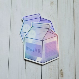Spooky Milk Carton 2.75 inch Holographic Vinyl Sticker
