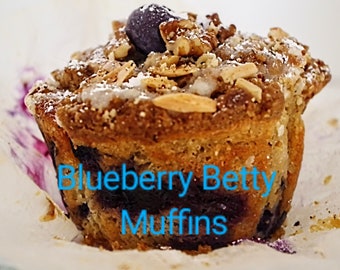 Blueberry Betty Muffins, packed with fresh blueberries and delicious cinnamon, they are the perfect companion to your morning coffee!