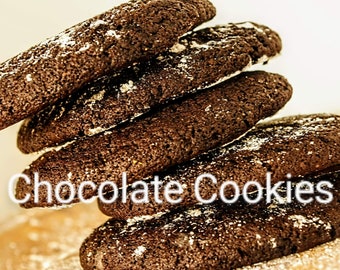 Chocolate Cookies. Made with velvety black cocoa, these cookies melt in your mouth, and pair beautifully with a frosty glass of cold milk!