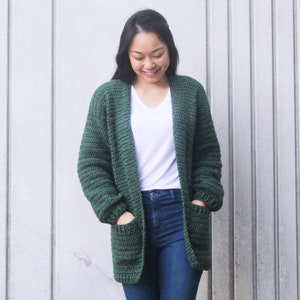 Crochet Oversized Pocket Briar Cardigan Slouchy Chunky Comfy Cosy Long Sweater – Crochet pattern pdf instant digital download for the frills