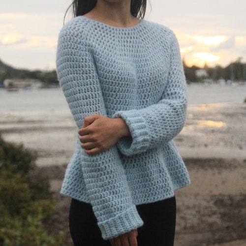 Crochet Peplum Sweater Crochet Pattern 