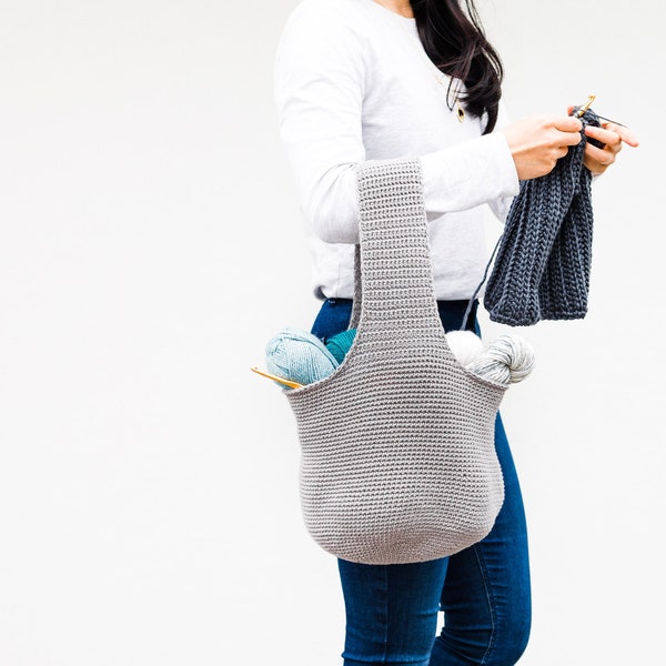 Crochet Project Bag, Yarn Holder, Yarn Basket, Yarn Bag, Easy Project Tote – Crochet pattern pdf instant digital download for the frills