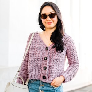 Crochet Pattern PDF / Chunky Button Cardigan / Chunky Waffle Crochet Cardigan / Women’s Crochet Cardigan Pattern / Twilight Cardigan Pattern