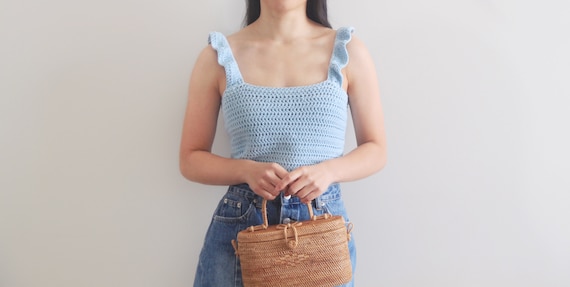 top with ruffle straps