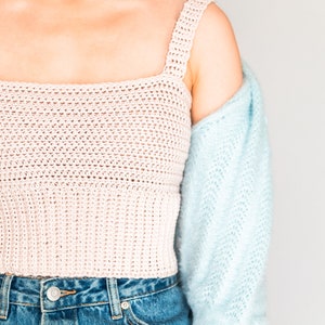 Crochet Square Neck Crop Top // Easy Summer Tank Top // Modern Ribbed Top Crochet pattern pdf instant digital download for the frills image 10